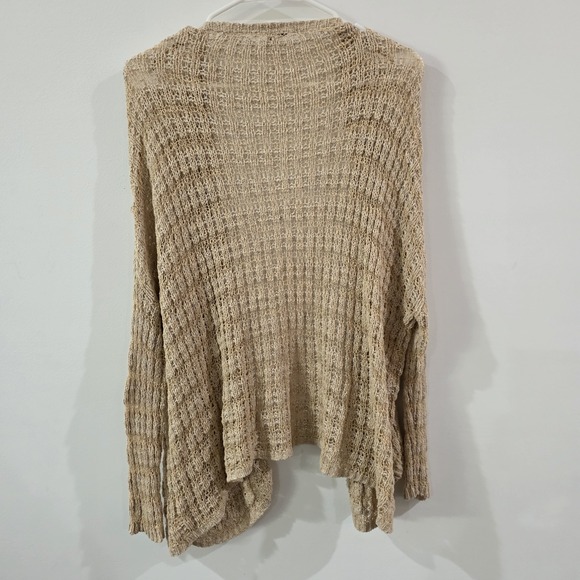 Free People Womens Cardigan Xs Lace Open Knit Sheer Beige Beach Minimalist - Picture 3 of 8